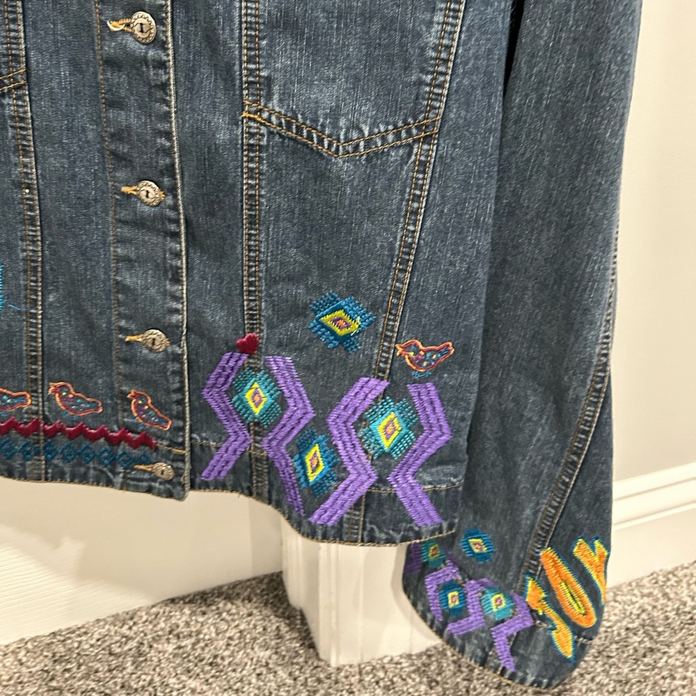 *** Chicos Multi Colored Jean Jacket - image 3